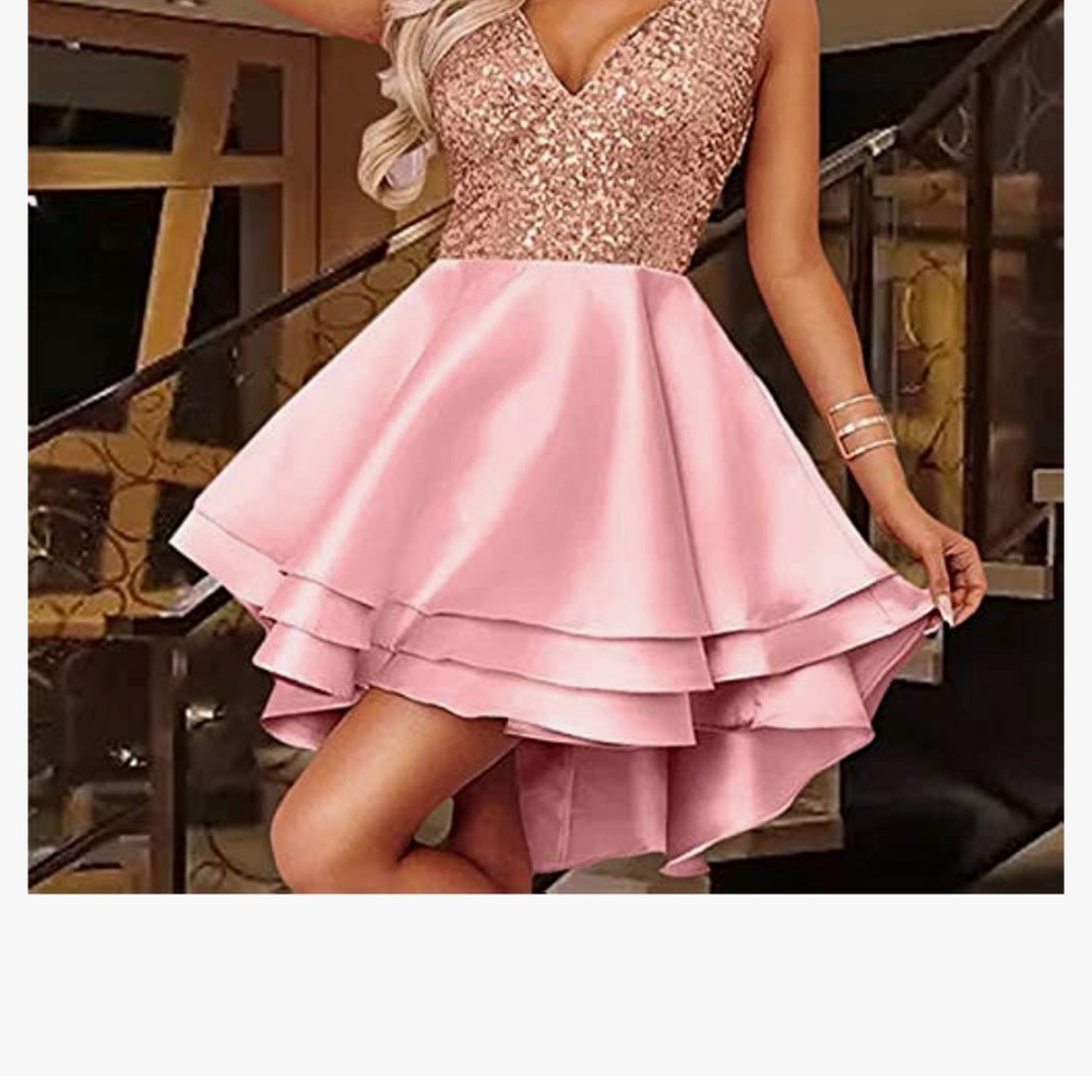 NWOT Women's Sequin Glitter V Neck Skater Mini Club Cocktail Party Dress Sizr XS